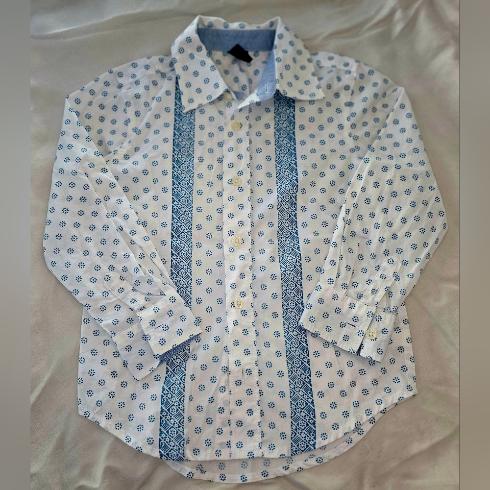 Toddler boys blue dress shirt